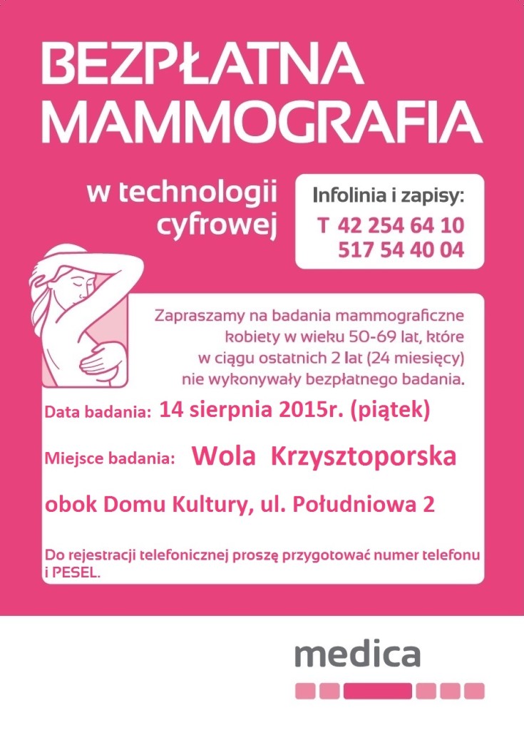 mammografia Wola Krzysztoporska 08-2015