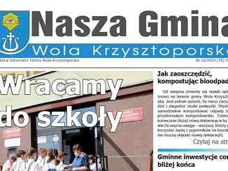 Strona tytułowa biuletynu "Nasza Gmina Wola Krzysztoporska" nr 78