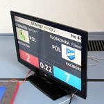 Mistrzostwa Polski Szkół Podstawowych U15 w zapasach w stylu klasycznym - monitor z wynikiem walki