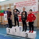 Mistrzostwa Polski Szkół Podstawowych U15 w zapasach w stylu klasycznym - zawodnicy na podium