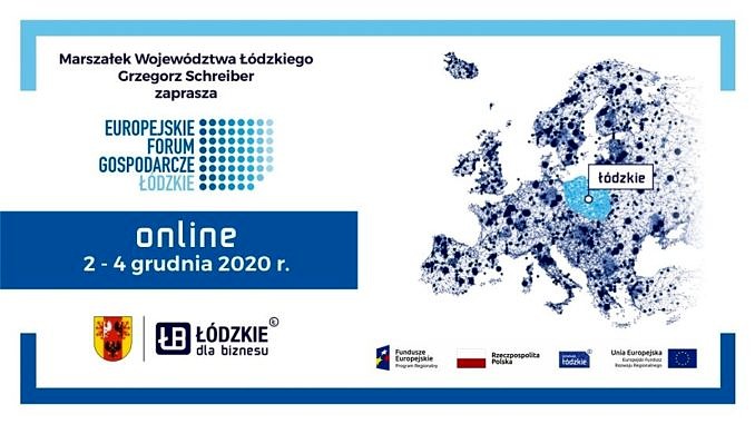 Baner: Europejskie Forum Gospodarcze – Łódzkie 2020 online 2 - 4 grudnia 2020 r.