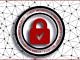 Plakat: Bezpieczne zachowania w sieci - bezpłatne szkolenia; sieć, a na jej tle czerwona kłódka