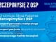 Na niebieskim tle napisz #SzczepimySie z OSP