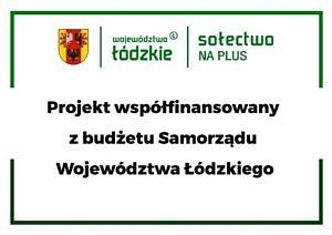 Logo projekt wspólfinansowany z budżetu Samorządu Województwa Łódzkiego; na górze herb województwa łódzkiego