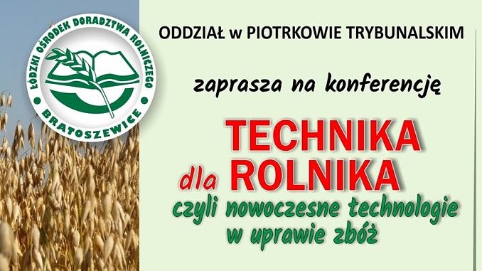 Plakat zboża, znak ŁODR tytuł technika dla rolnika