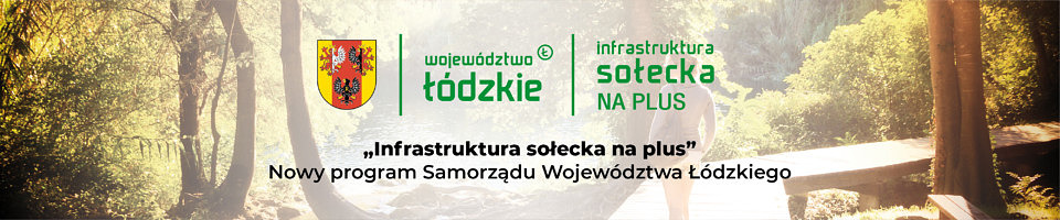Herb województwa łódzkiego, napis infrastruktura sołecka na plus