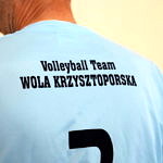 Napis na koszulce Volleyball Team Wola Krzysztoporska