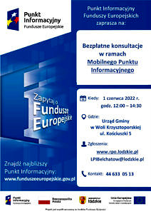 Zapytaj o fundusze europejskie - plakat Wola Krzysztoporsk