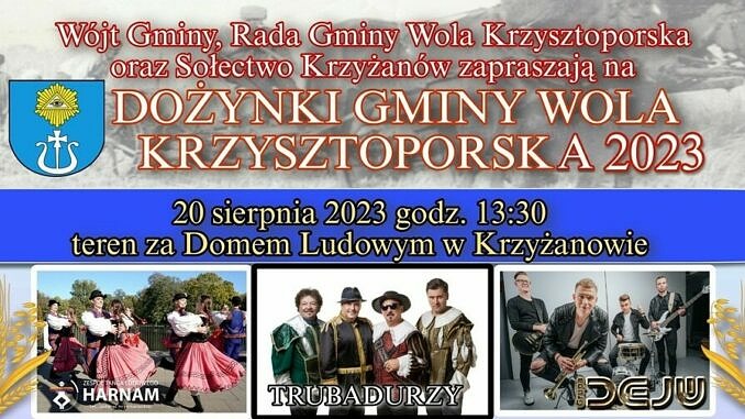 Dożynki gminy Wola Krzysztoporska plakat