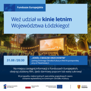 plakat kino Sokół z masłem orzechowym projekt województwa łódzkiego
