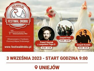 Plakat z kurami - festiwal drobiu