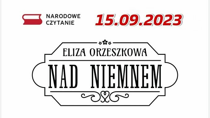 Plakat Narodowe Czytanie Eliza Orzeszkowa "Nad Niemnem"