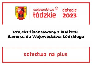 Logo grant Sołectwo na plus 2023 projekt finansowany z budżetu Samorządu Województwa Łódzkiego
