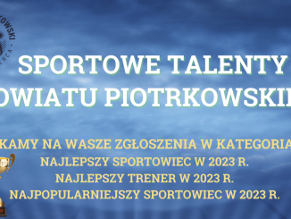 plakat sportowe talenty powiatu piotrkowskiego